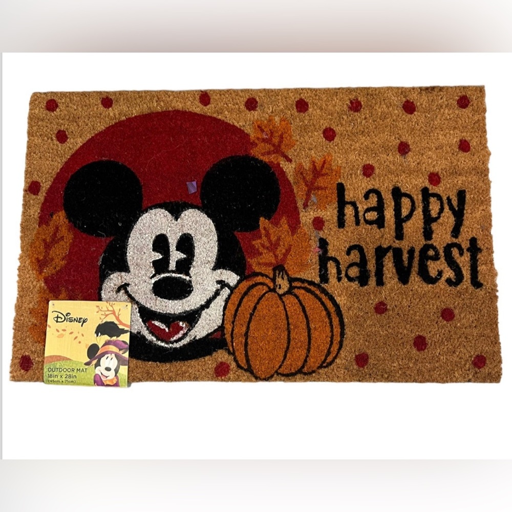 Disney Fall Harvest Thanksgiving Mickey Mouse Outdoor Coir Mat